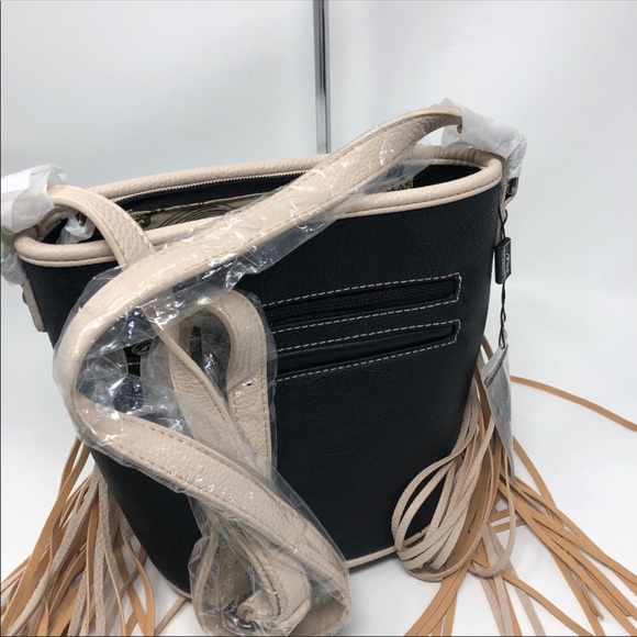 Montana West Fringe Concho Bucket Shape Crossbody - Picture 5 of 7